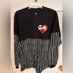 Disney Black and White Long Sleeve Tee with Red Accent